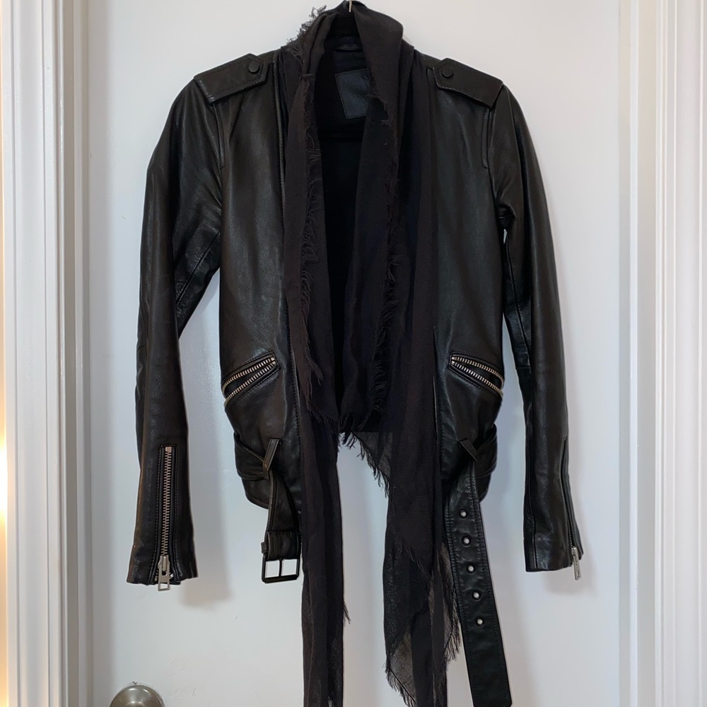 All saints leather jacket